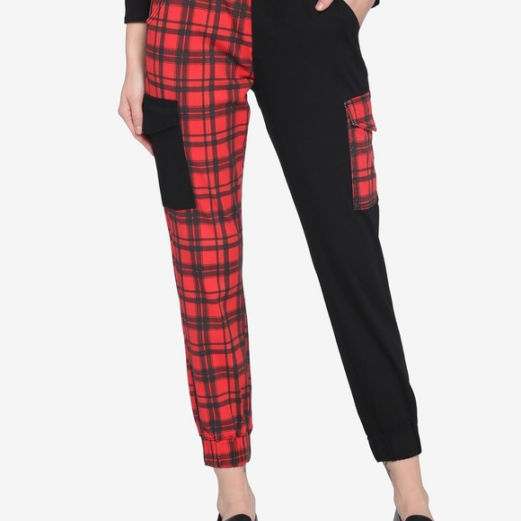 Hot Topic Red and Black Checkered Pants - Picture 2 of 7